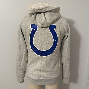 Victoria’s Secret PINK Grey NFL Indianapolis Colts Zip Up Hoodie Size XS